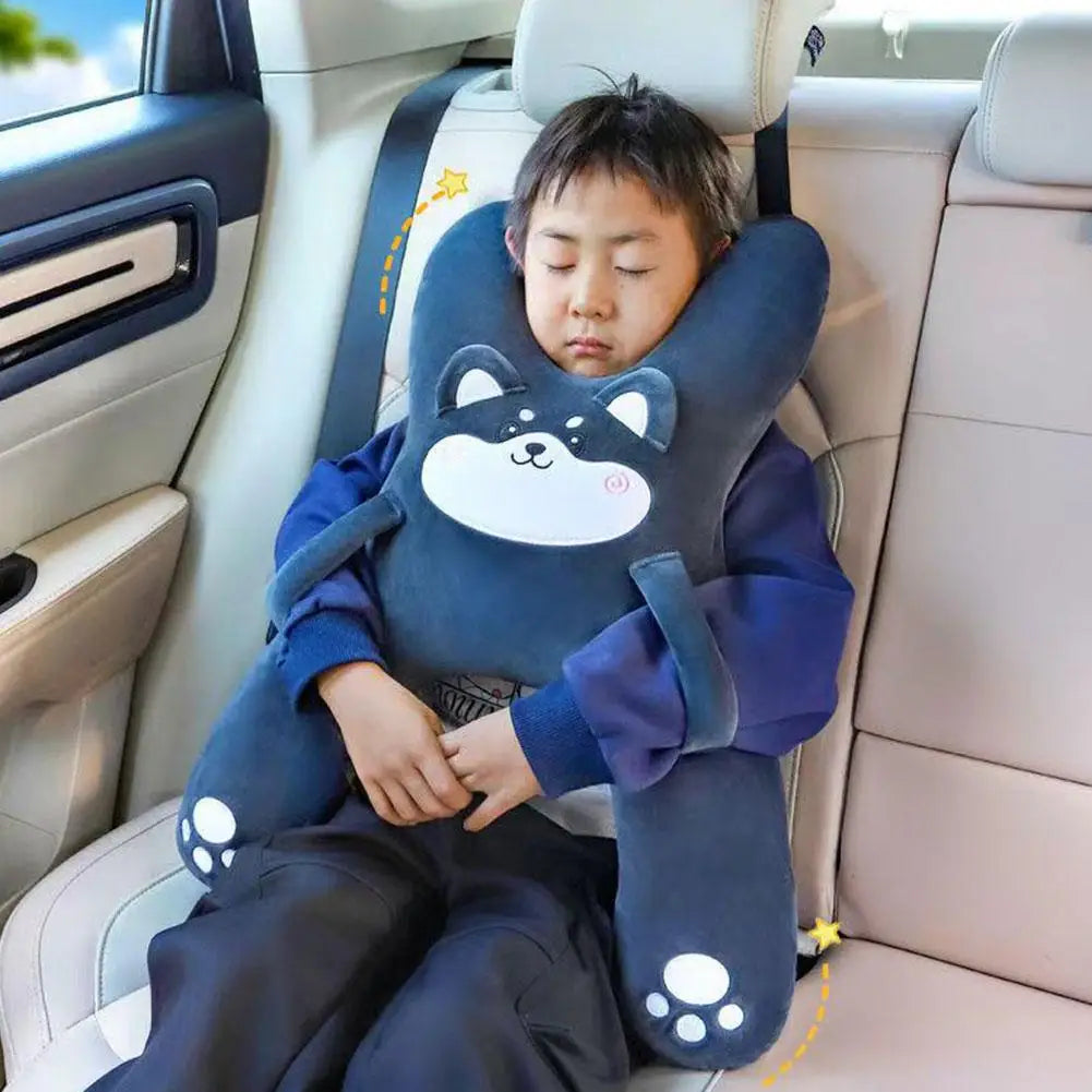 Car Children's Pillow Comfortable And Breathable Car Waist Pillow Child Cute Sleeping Car-Mounted Headrest Cartoon Support B0N1