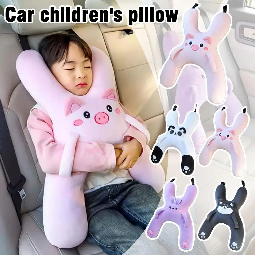Car Children's Pillow Comfortable And Breathable Car Waist Pillow Child Cute Sleeping Car-Mounted Headrest Cartoon Support B0N1