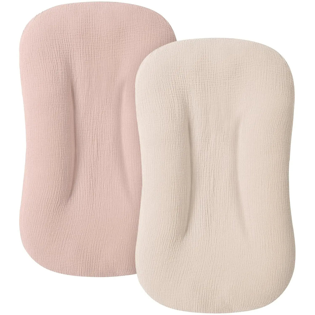 Baby Lounger Covers Muslin Soft and Breathable Slipcover for Snuggle Me Lounger Machine Washable &Zipper-Free for Safe Daily Use
