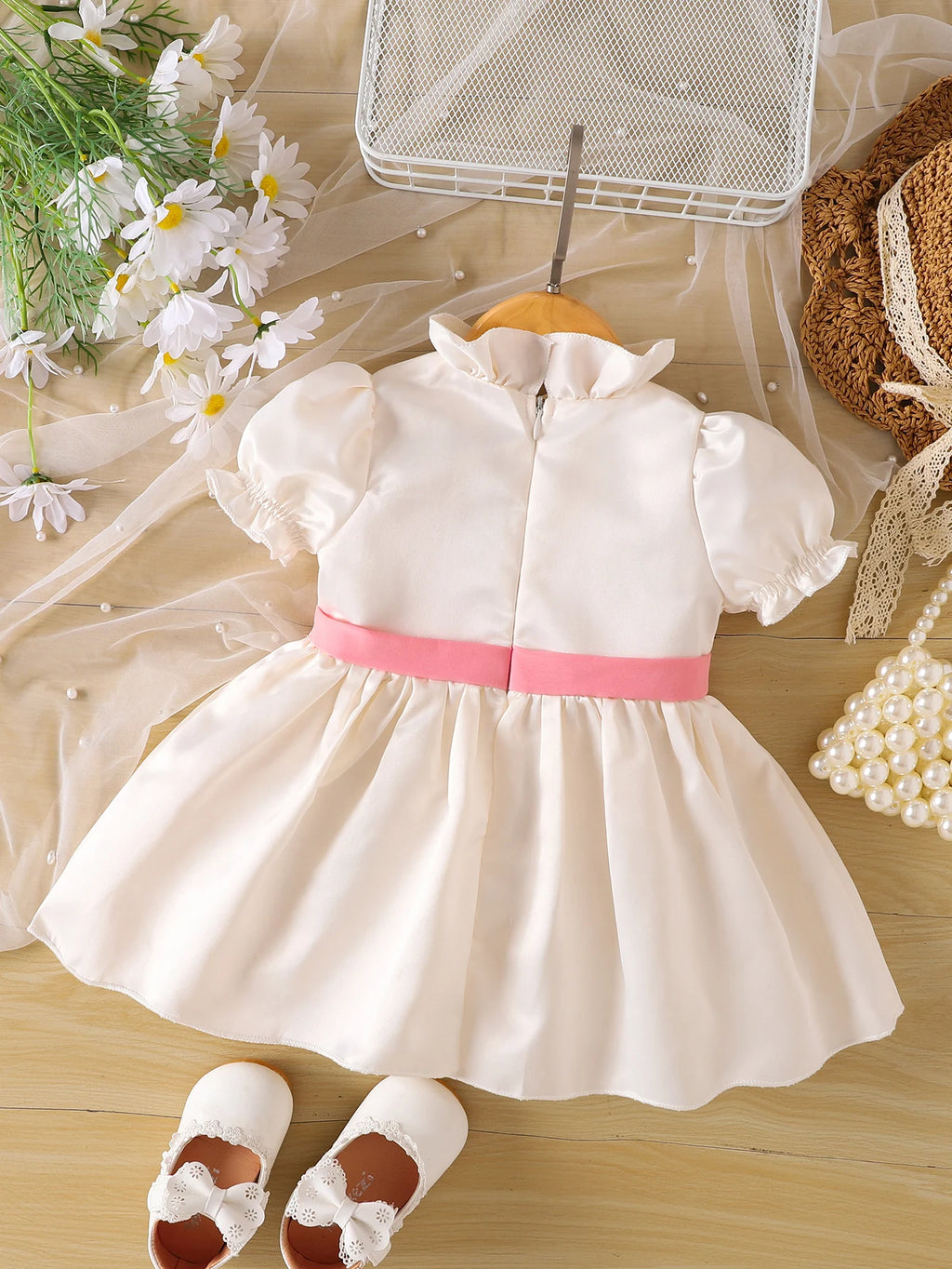 0-3yrs old Newborn Baby Girls Ruffle Collar Dresses Birthday Gift