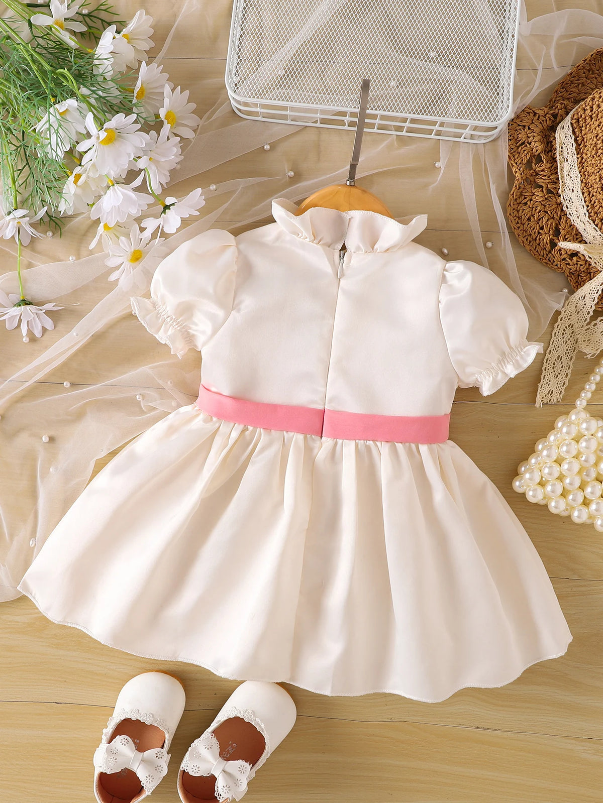 0-3yrs old Newborn Baby Girls Ruffle Collar Dresses Birthday Gift