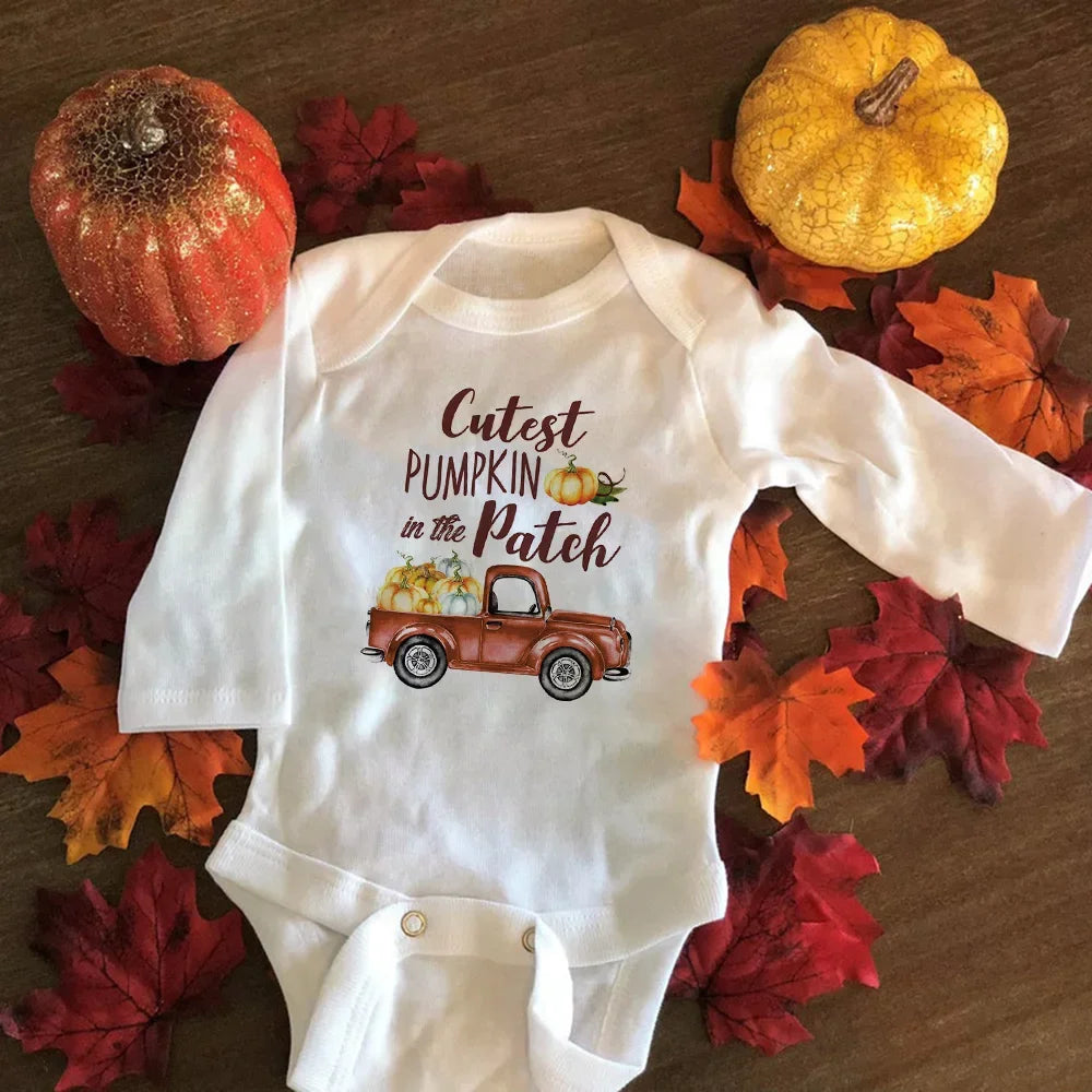 Newborn Baby Girl Pumpkin Bodysuit Halloween Outfit Party Princess Baby Clothing Baby Girl First Halloween Party Gifts 0-24M