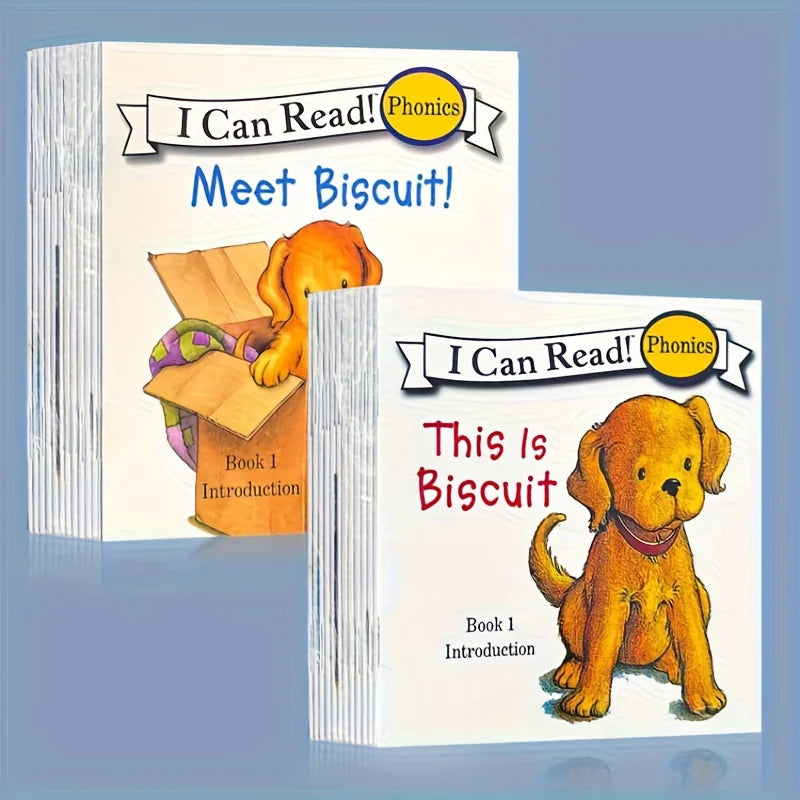 Phonics Readers 12-Book Set,Biscuit The Dog Children's Books for Early Learning, English Beginner Reading Collection,Sekx Tablet
