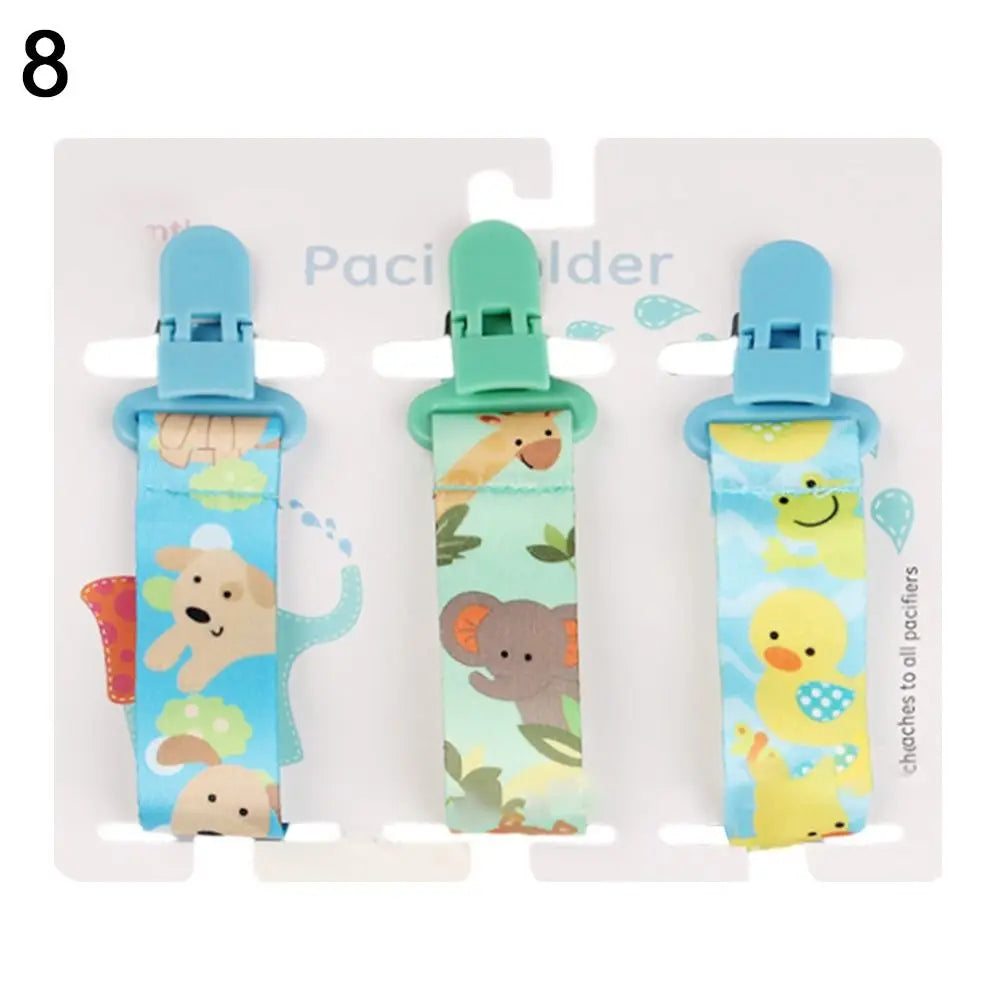 3 Sets of Dummy Pacifier Clips Baby Care Nipple Holder Baby Pacifier Chain Brackets Carrying Pacifier Brackets Gifts