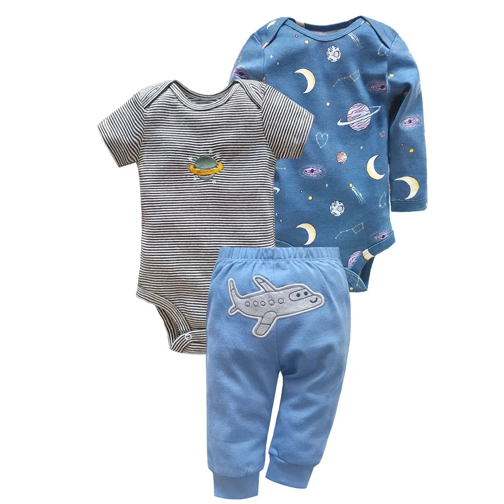 2026 Baby Clothing Set Newborn Baby Girls Clothes Soft Cotton Two Pieces Bodysuits+Pants Cartoon Roupa De BeBe