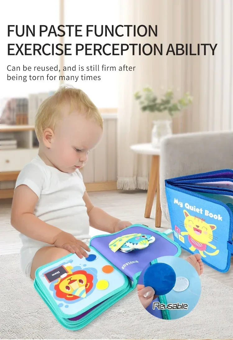 Montessori Busy Book for Toddlers, Activity Books for Airplane Car, Sensory Travel Toys, Preschool Learning Toys For Boy & Girl