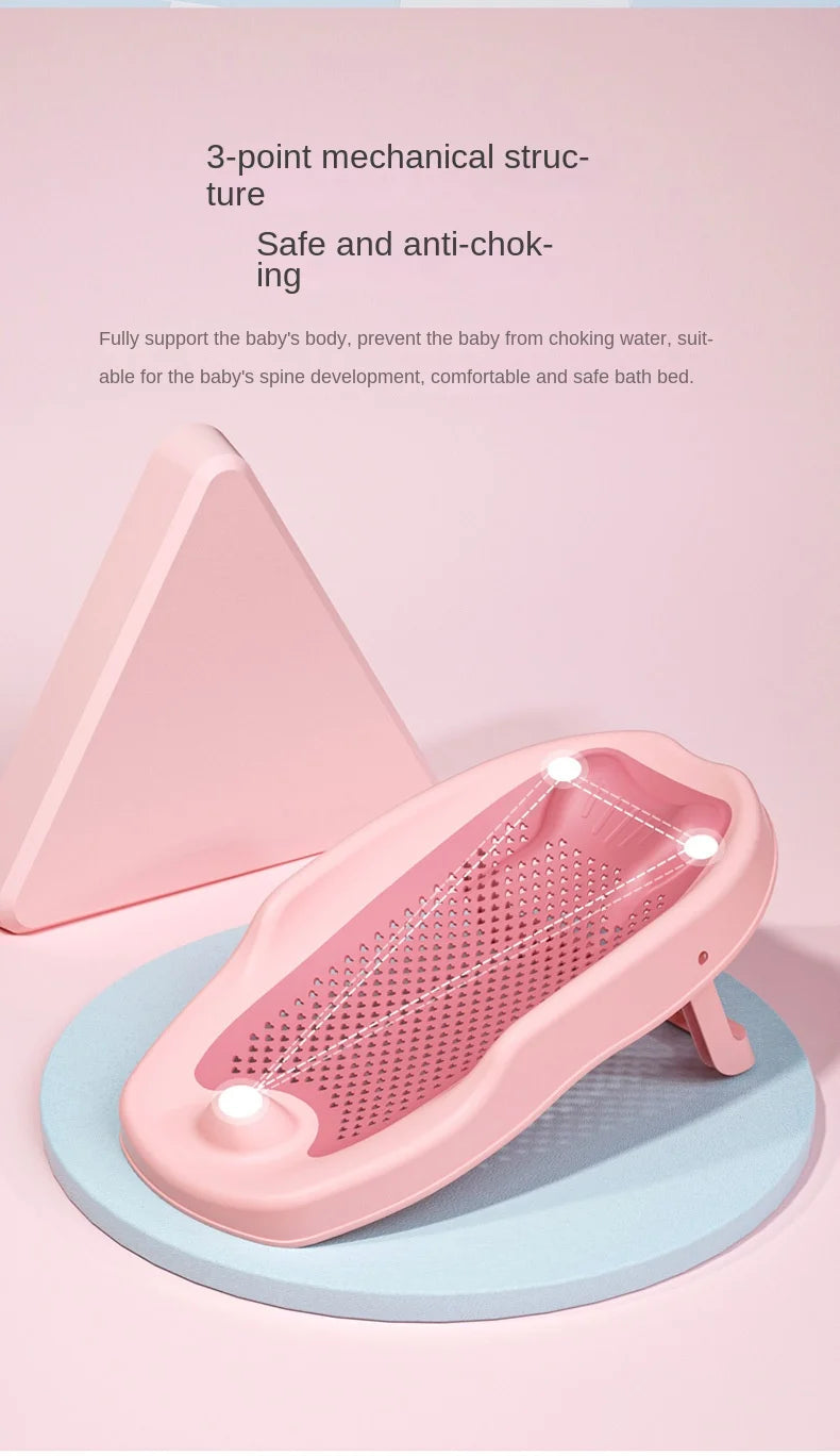 Baby Shower Rack Can Sit and Lie Down, Baby Bathtub Anti Slip Mat, Newborn Shower Net Universal Bath Bed Holder