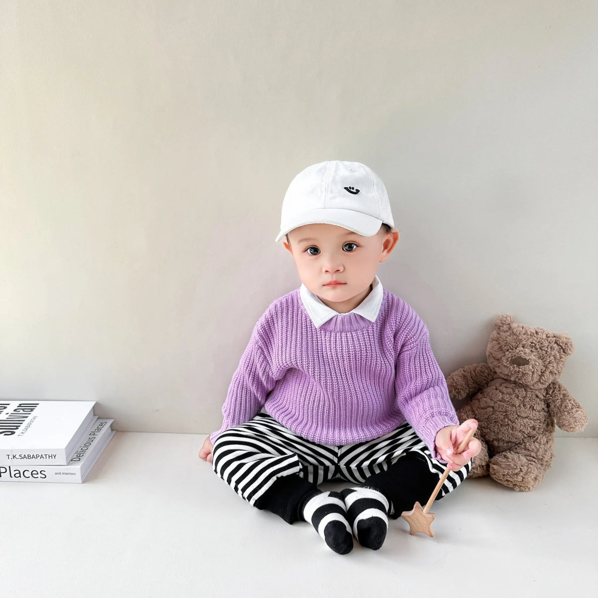 0-6Yrs Baby Boys Sweaters Spring Autumn Children Solid Color Basic Warm Knit Sweater Kids Girls Baby Pullover Sweaters Clothes