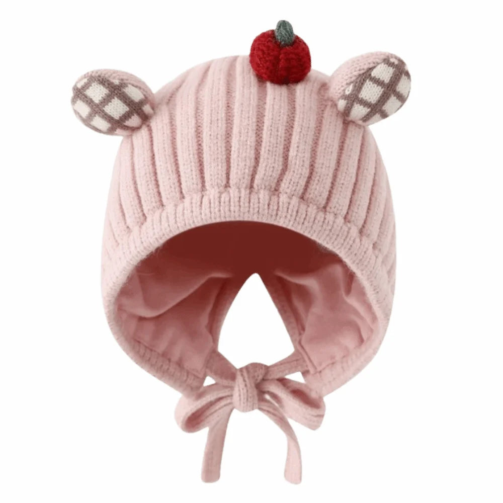 Cute Winter Baby Crochet Hat Cold-Resistant 5-24 Months Toddler's Plush Knitted Hat Breathable Windproof Kids Ear Protection Hat