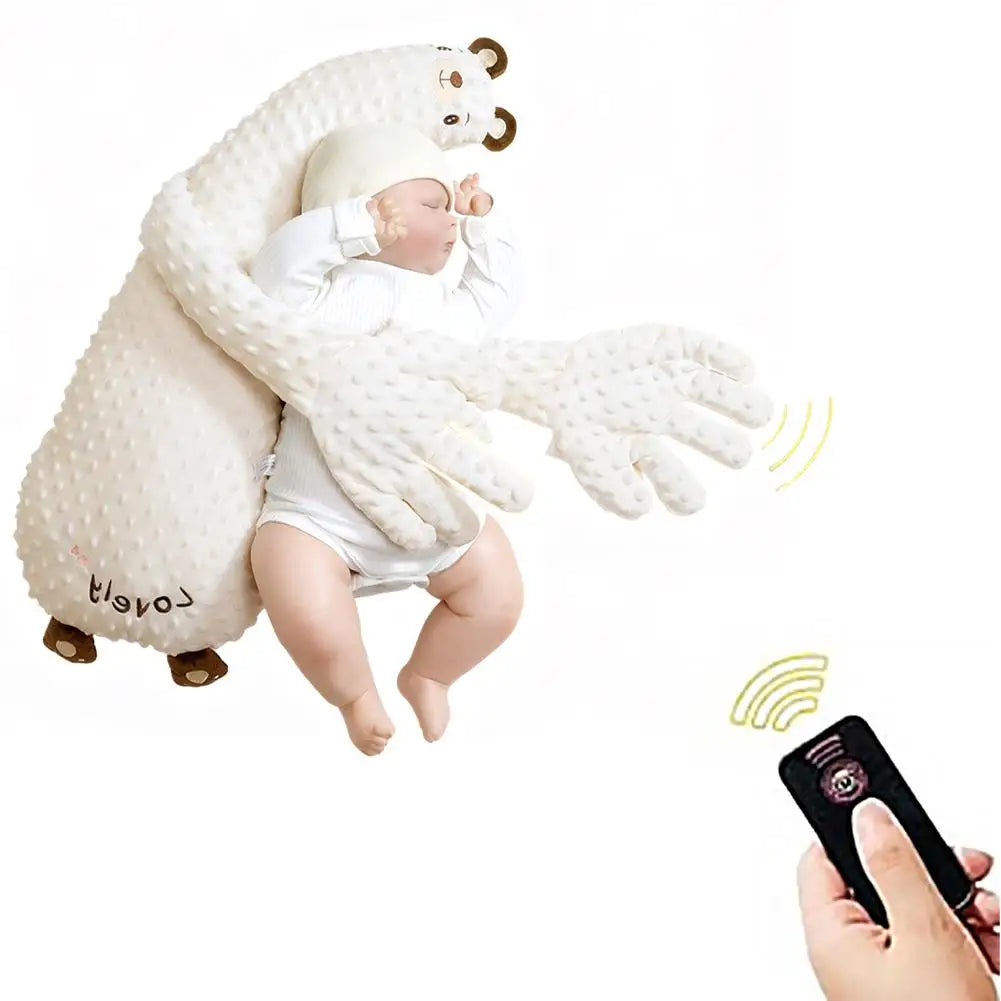 Cartoon Baby Sleeping Patting Doll with Soothing Palm Remote Control Electric Baby Hand Pillow Soothing Palm Patting For Toddler