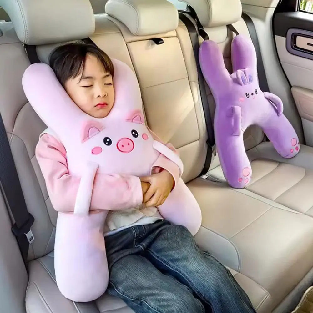 Car Children's Pillow Comfortable And Breathable Car Waist Pillow Child Cute Sleeping Car-Mounted Headrest Cartoon Support B0N1