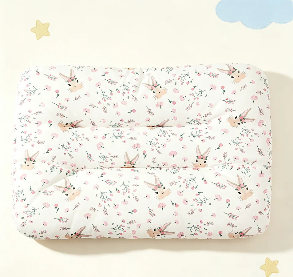 1Pc 100% Cotton Soft Comfortable Floral Rabbit Shaped Kids Pillow