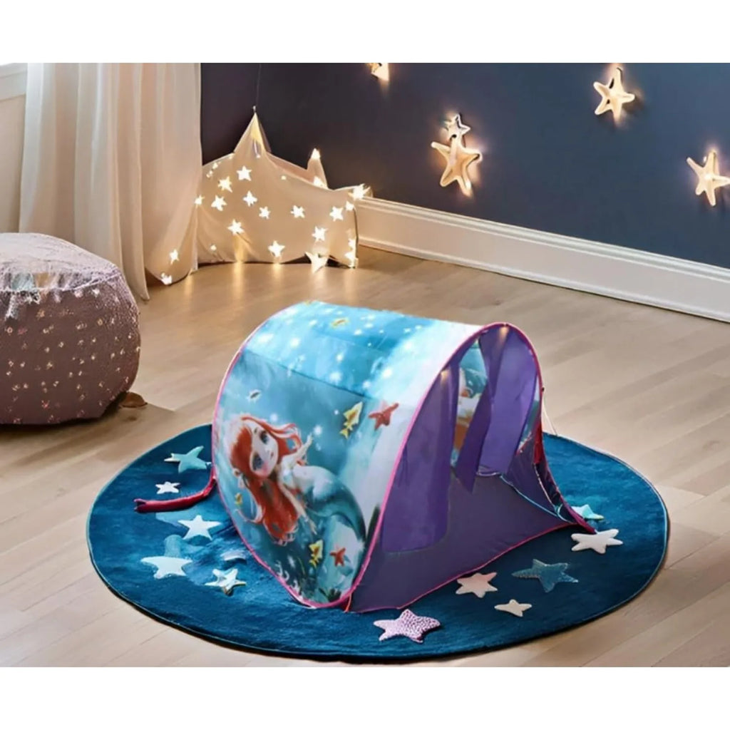 Kids Dream Tents with Light Baby Pop Up Bed Tent Cartoon Snowy Foldable Playhouse Comforting At Night Sleeping Outdoor Camp