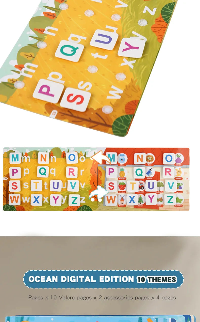 Montessori Baby Busy book My First Quiet Book Paste Early Learning Education Ty Children Toy Matching Game for Babies 2 3 Years