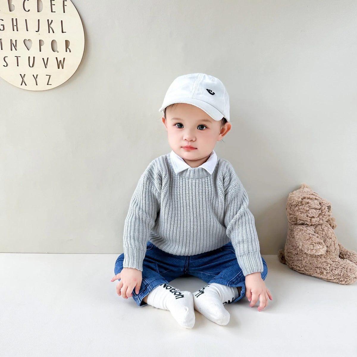 0-6Yrs Baby Boys Sweaters Spring Autumn Children Solid Color Basic Warm Knit Sweater Kids Girls Baby Pullover Sweaters Clothes