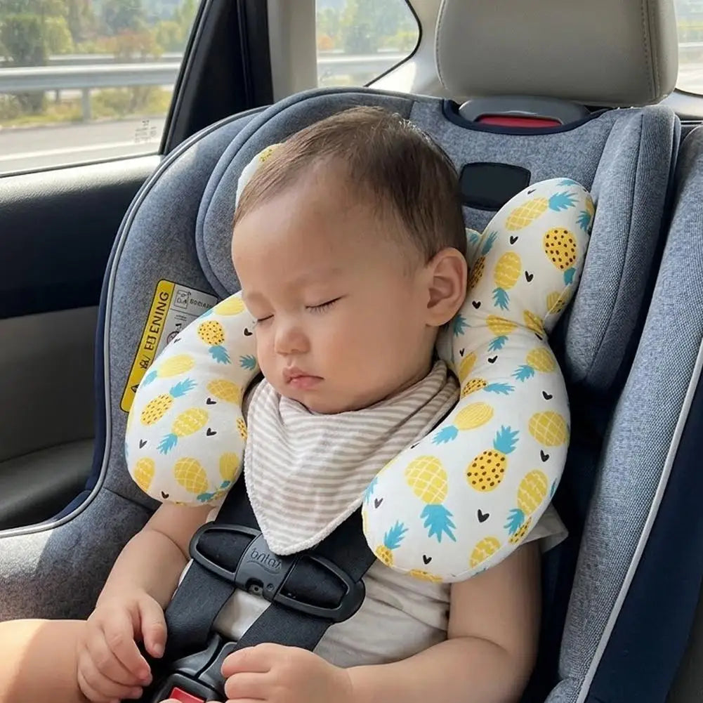 Baby U-shaped Neck Support Pillow Soft Cotton Travel Headrest for Car Seat Stroller Airplane Toddler Cushion for 0-3 Years Old