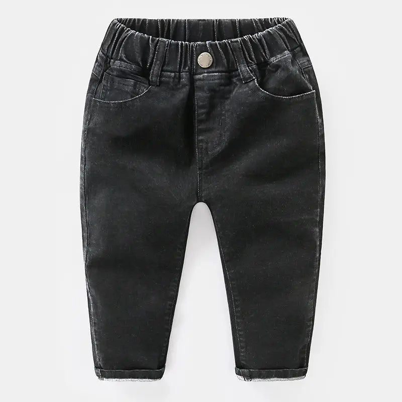 2026 Kids Boys Jeans BELLBELL Autumn 1-6Yrs Baby Boys Solid Denim Pant Winter Integrated Warm Toddler Infant Boys Trousers