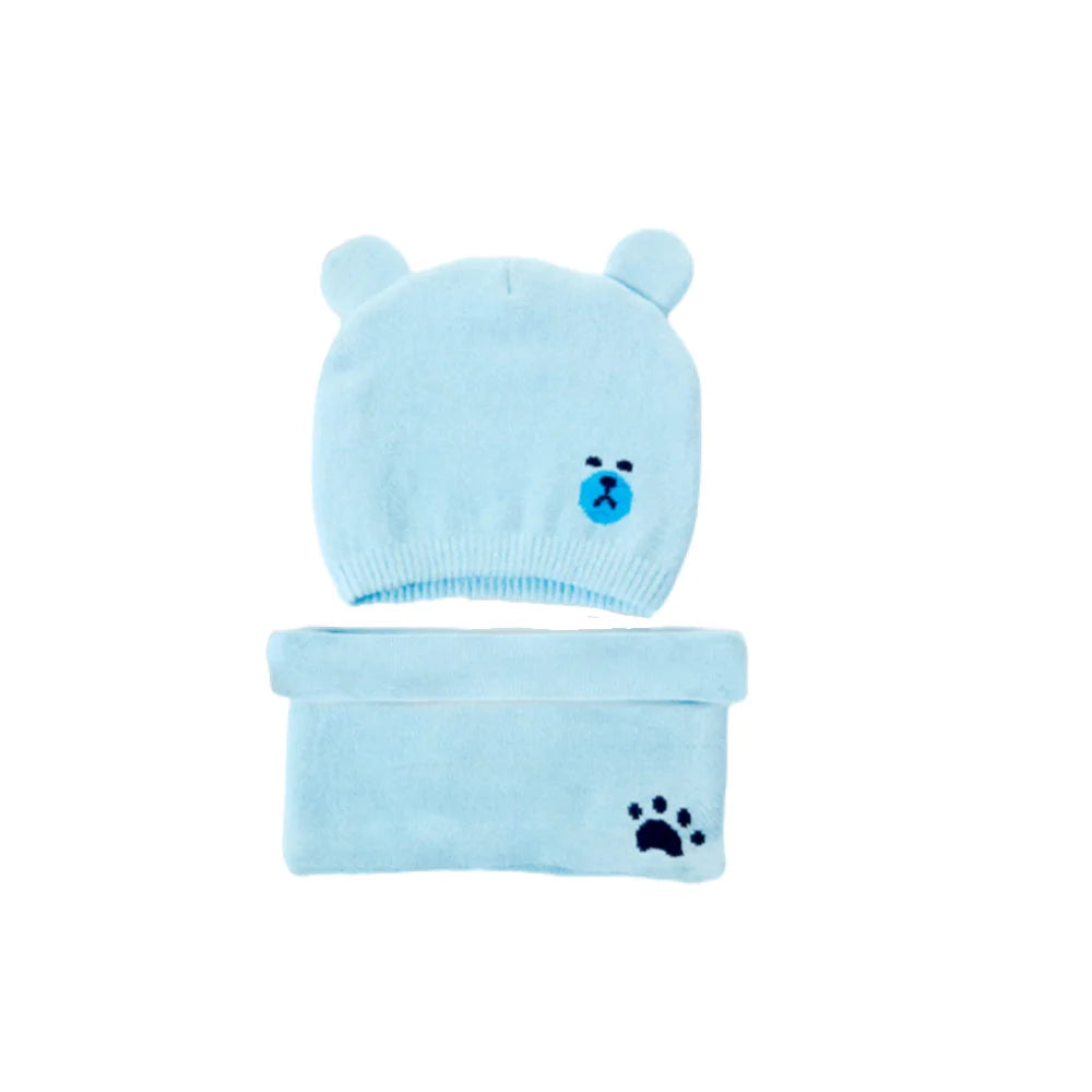 Baby Neck Warmer & Hat 2-Piece Set - Elastic Headband, Ear Protection, Warm & Cozy, Perfect Christmas Gift for Newborns