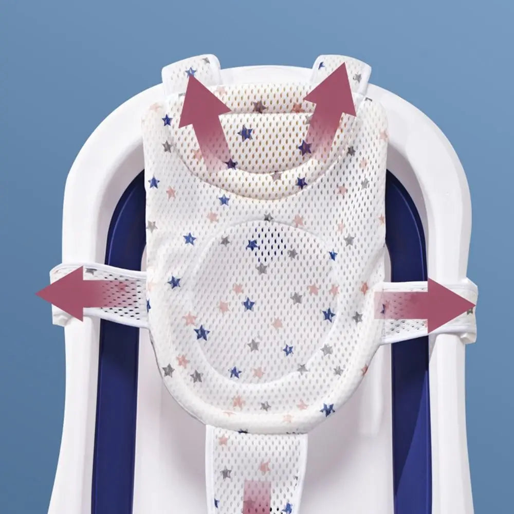 Cross-shaped Anti-slip Baby Bath Net Mat Newborn Adjustable Baby Bath Cushion Children Bathtub Shower Cradle Bed Seat Baby Bath