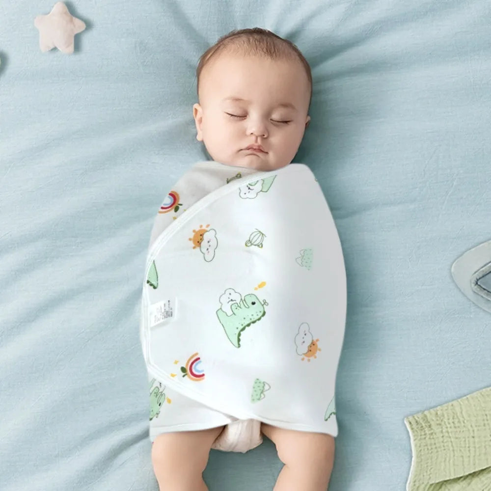 Comfortable Anti-startle Baby Sleeping Bag Cotton Single Layer Baby Swaddle Blanket Cartoon Newborn Sleep Bag Wrap