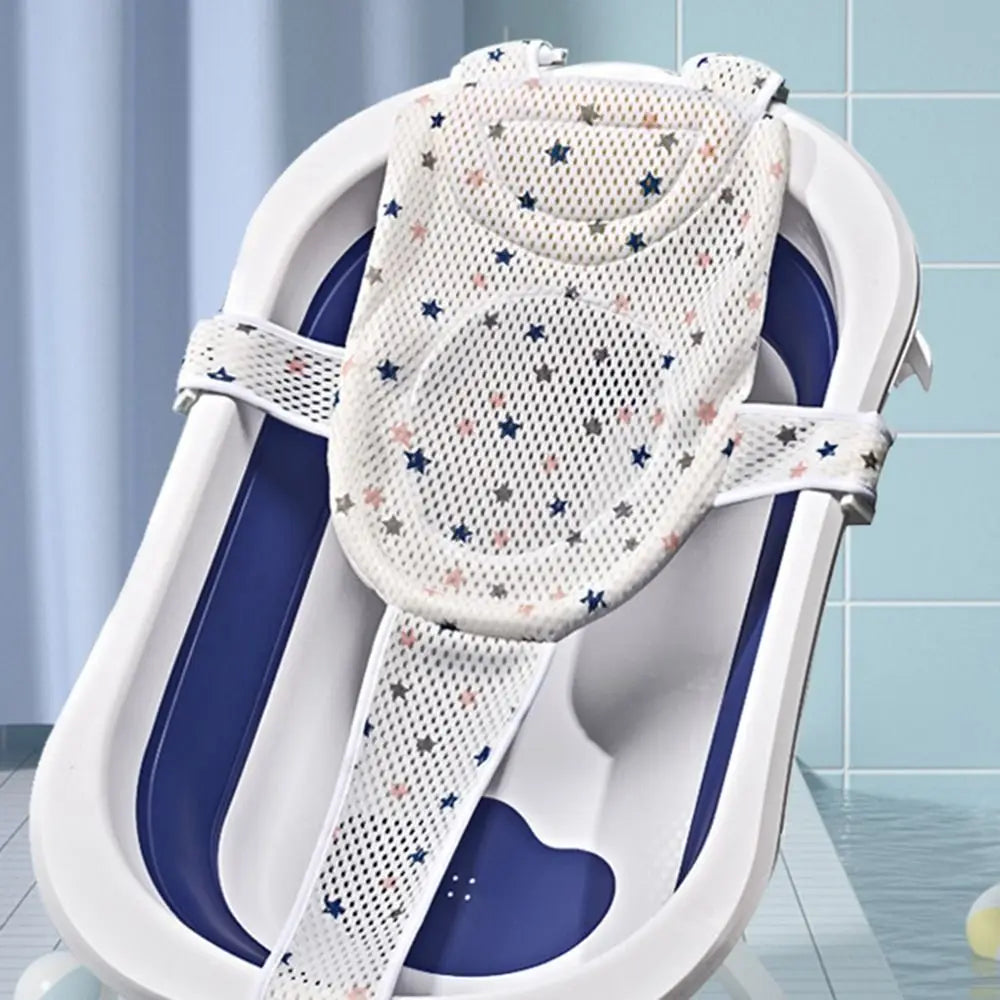Cross-shaped Anti-slip Baby Bath Net Mat Newborn Adjustable Baby Bath Cushion Children Bathtub Shower Cradle Bed Seat Baby Bath