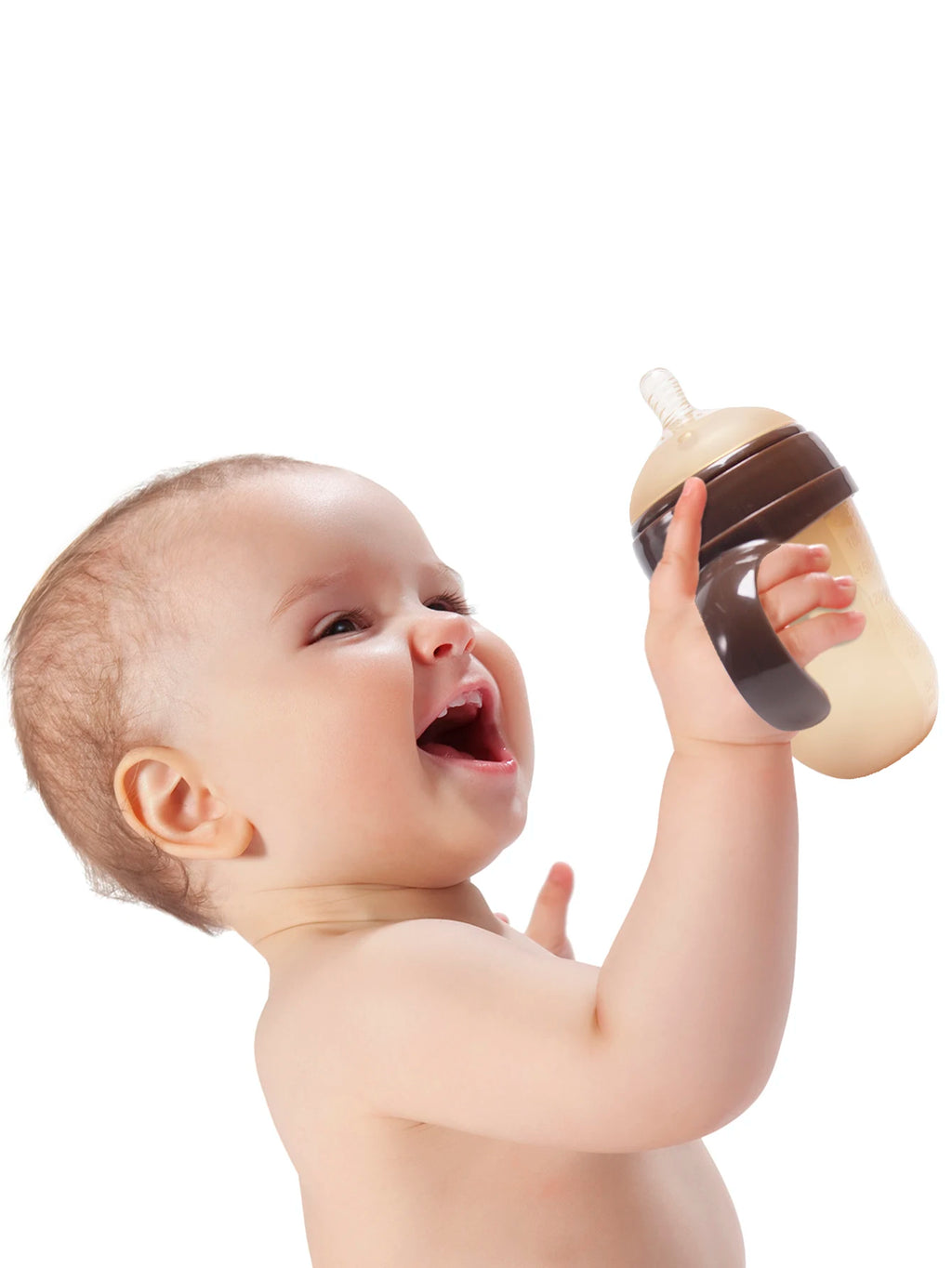 1Pc Silicone Baby Bottle 150ml/240ml Soft Durable against drops Big Mouth Pacifier Head Silicone with Handle and Gravity Ball