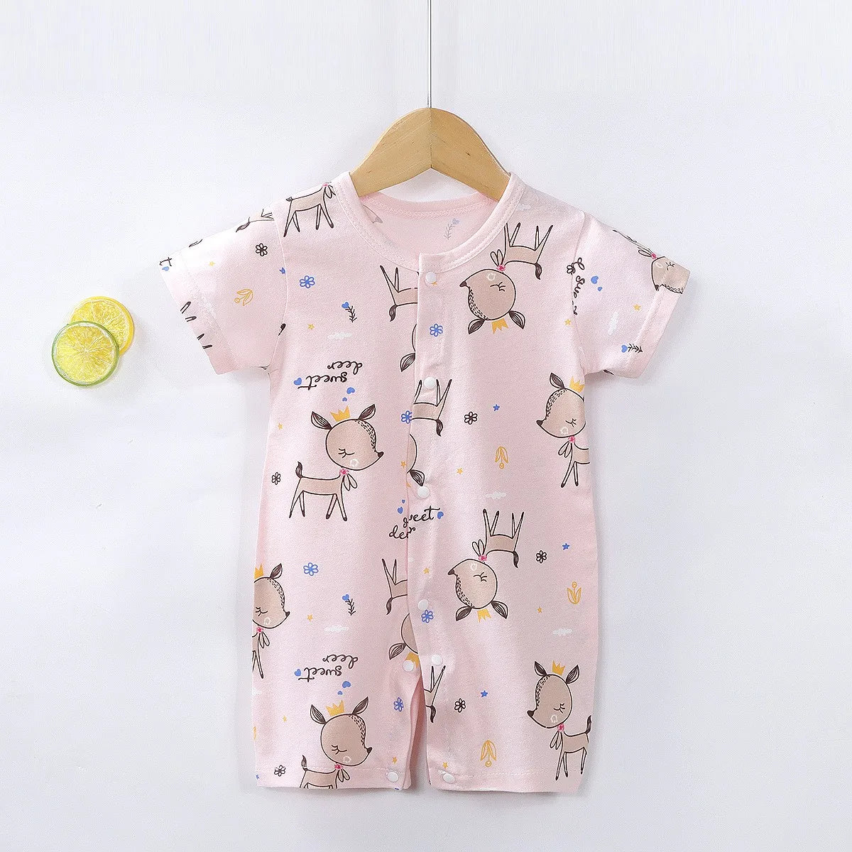 0-24month Baby Clothes Summer Toddler Jumpsuit Printed Fashion Cute Infantil Costume Cotton Short Sleeve Climbing Clothes Onesie