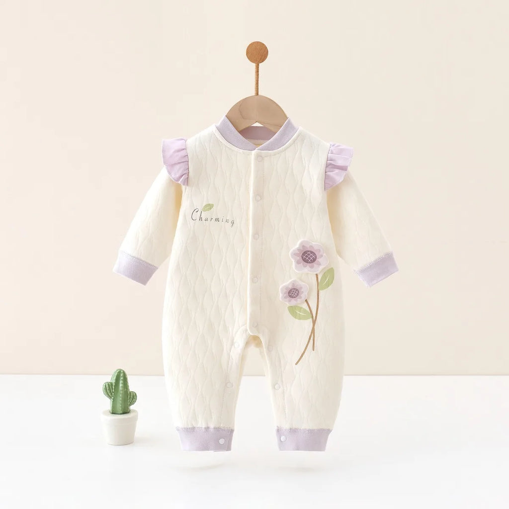 Baby Girl Cute Clothes Newborn Baby Warm Spring Autumn Outwear Jumpsuit Infant 0-18Months Soft Pure Cotton Casual Bodysuit
