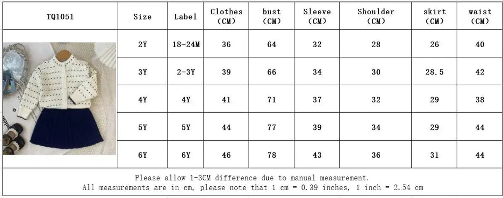 2-6 Years Old Cute Baby Girls Outfits Autumn and Winter New Knitted Sweater and Short Skirt Children's Sweet Princess Clothing