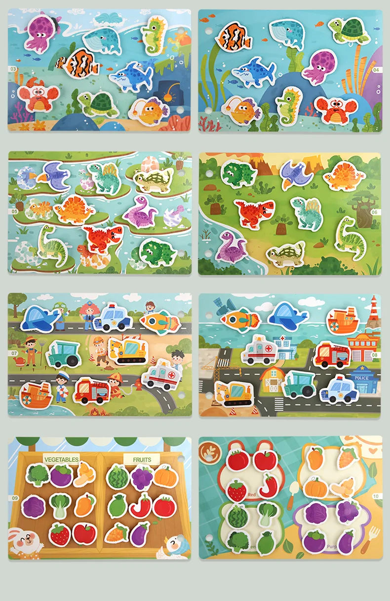 Montessori Baby Busy book My First Quiet Book Paste Early Learning Education Ty Children Toy Matching Game for Babies 2 3 Years