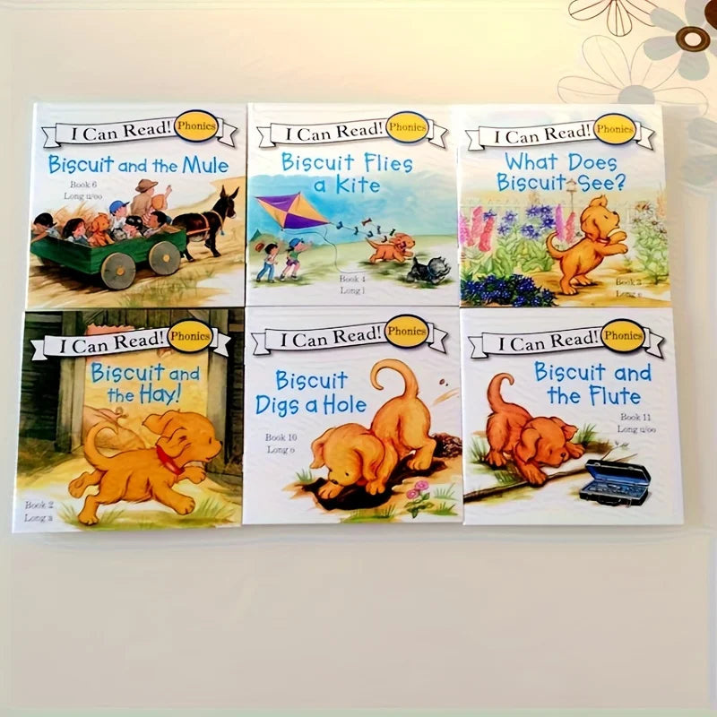 Phonics Readers 12-Book Set,Biscuit The Dog Children's Books for Early Learning, English Beginner Reading Collection,Sekx Tablet