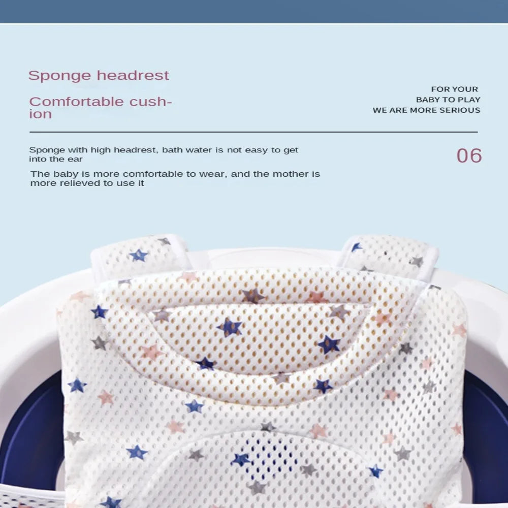 Cross-shaped Anti-slip Baby Bath Net Mat Newborn Adjustable Baby Bath Cushion Children Bathtub Shower Cradle Bed Seat Baby Bath