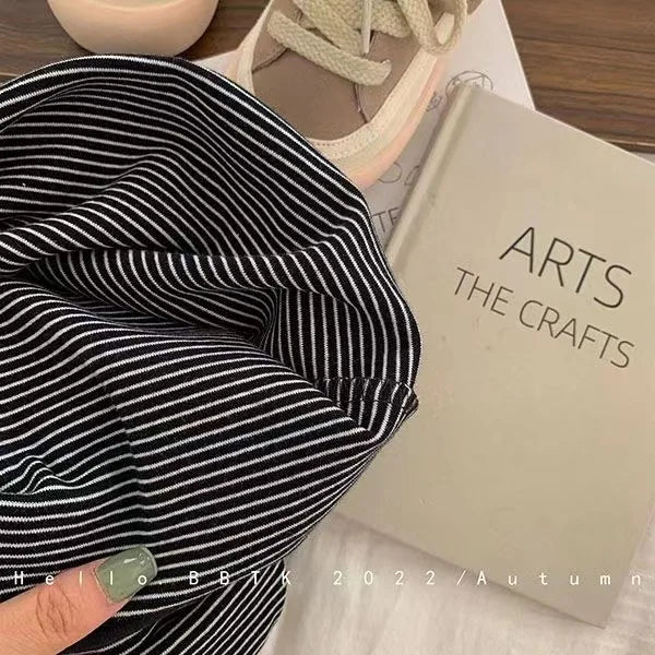 Children's Spring Autumn Long Sleeved T-shirt Boys Girls Korean Striped Children's Bottoming Shirt Baby Simple Top