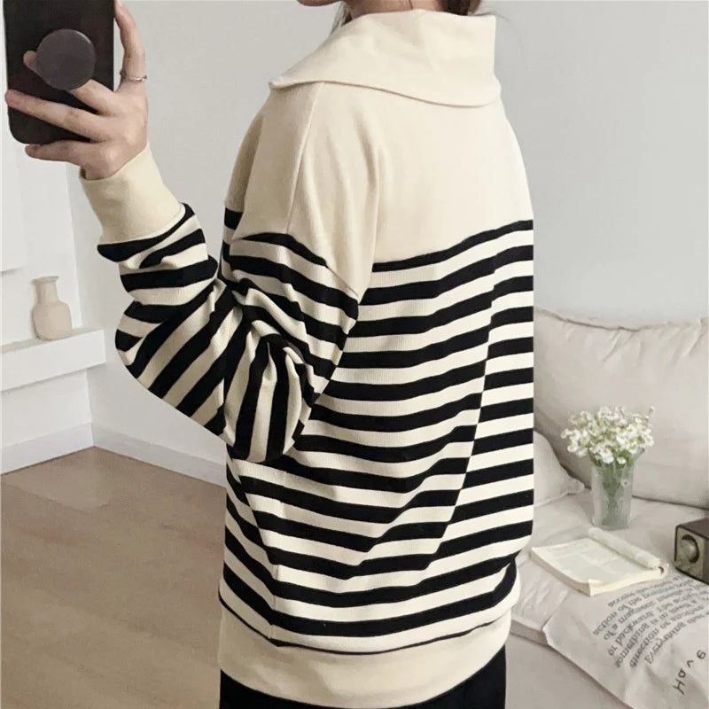 Breastfeeding Blouses Clothes For Pregnant Women Cotton Stripe Spring Autumn Long Sleeve Maternity Clothing Nursing Clothes