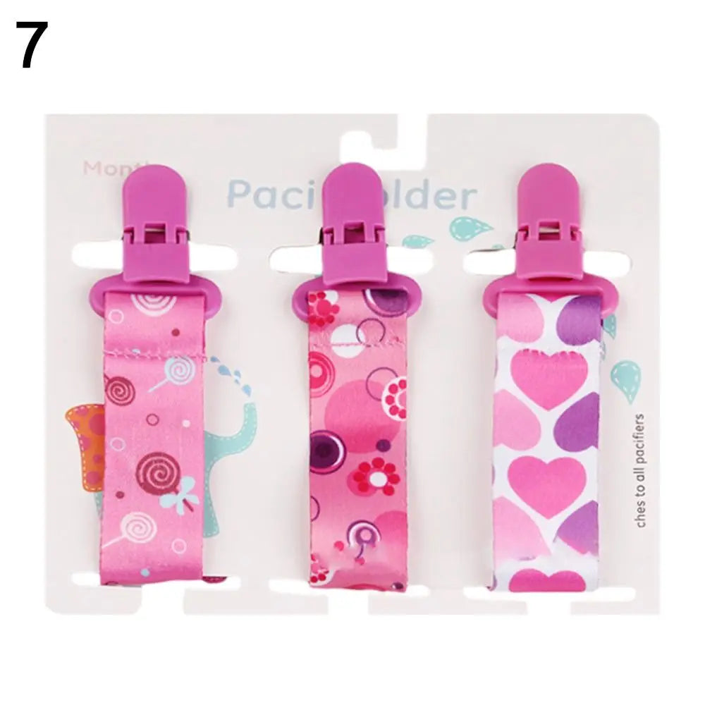 3 Sets of Dummy Pacifier Clips Baby Care Nipple Holder Baby Pacifier Chain Brackets Carrying Pacifier Brackets Gifts