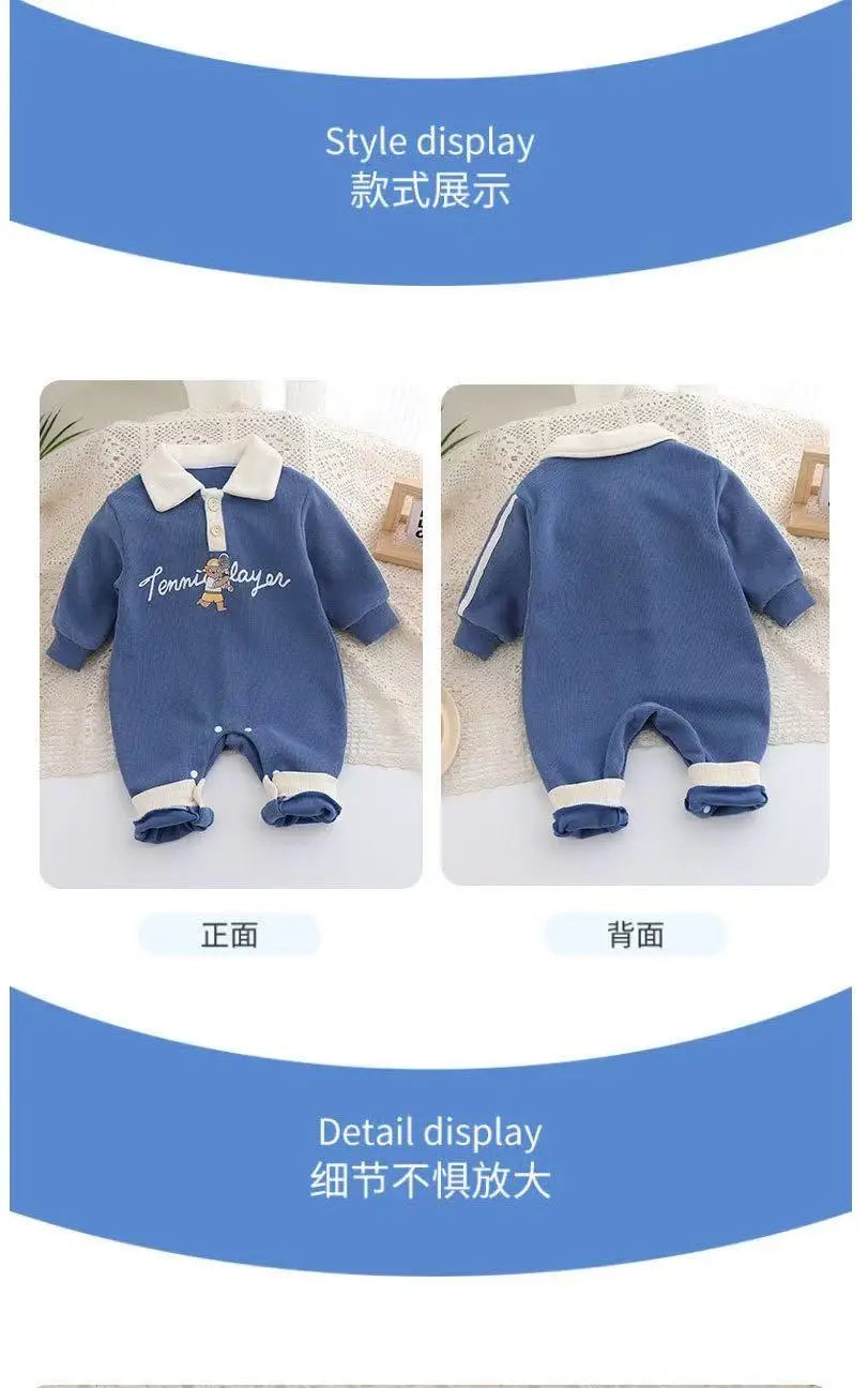 2025 Baby Clothes Boys Girls Babies Handsome Onesies Newborn Outing Outfit Birthday Super Cute Spring and Autumn Clothes Rompers