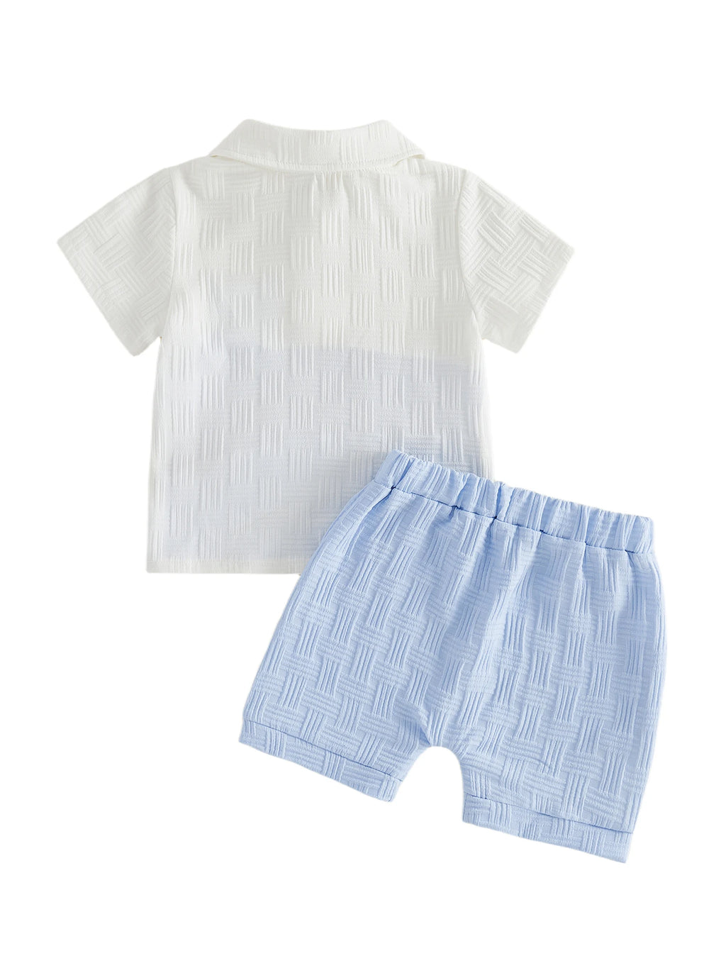0-4Y Baby Boys Summer Outfits Contrast Color Lapel Short Sleeves T-Shirt Elastic Shorts Set Casual Boys 2 Piece Clothes Set