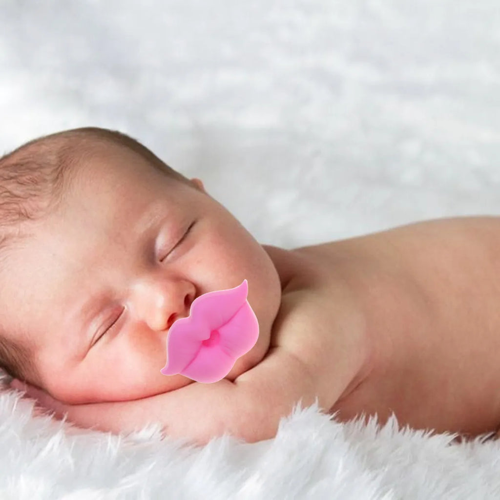 3Pcs Pacifier for Lip Shape Silicone Infant Pacifier Gentle Soothing Tool for Teething Calm Sleep Gift