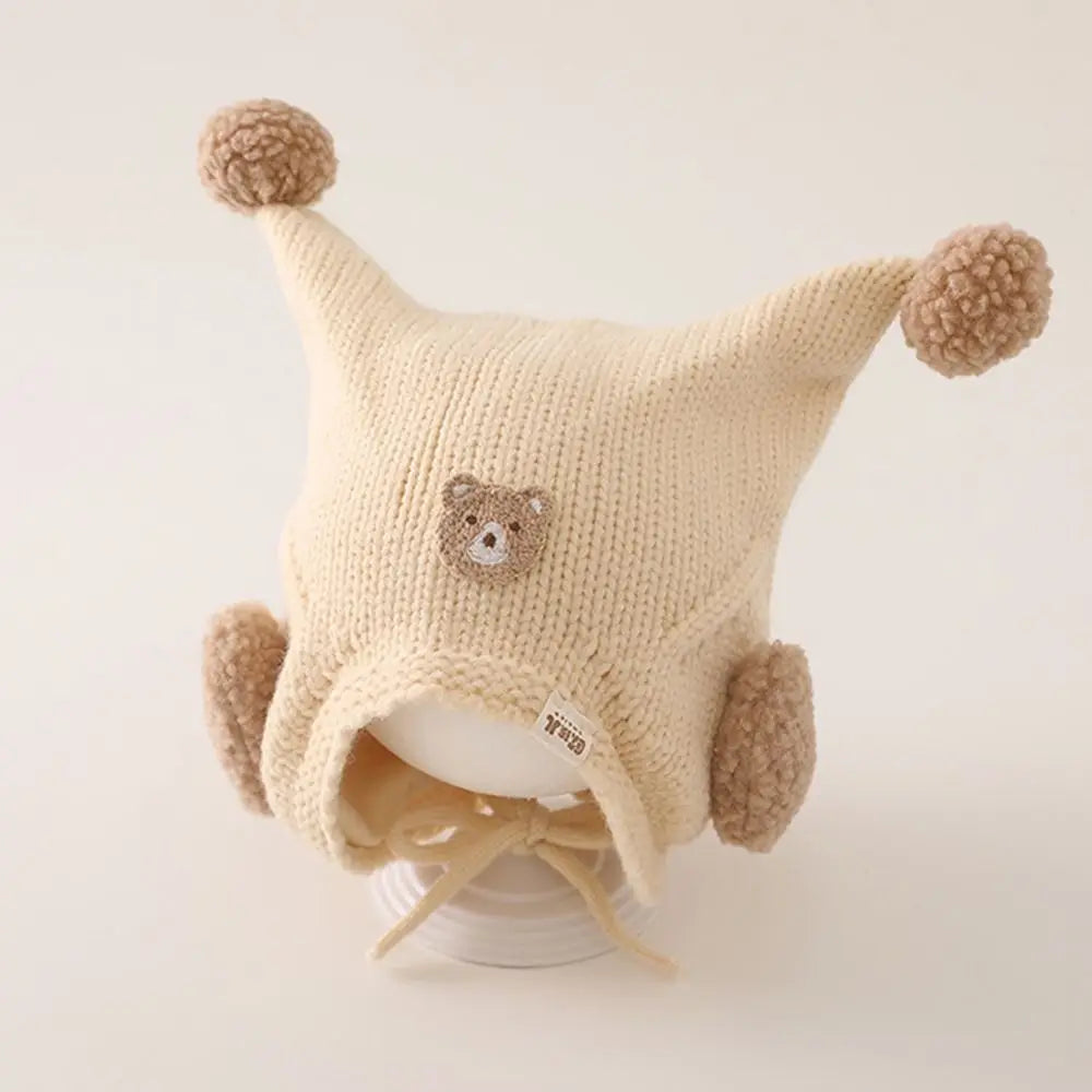 Cute Winter Baby Crochet Hat Breathable Cold-Resistant Toddler's Knitted Hat 6-24 Months Windproof Ear Protection Hat