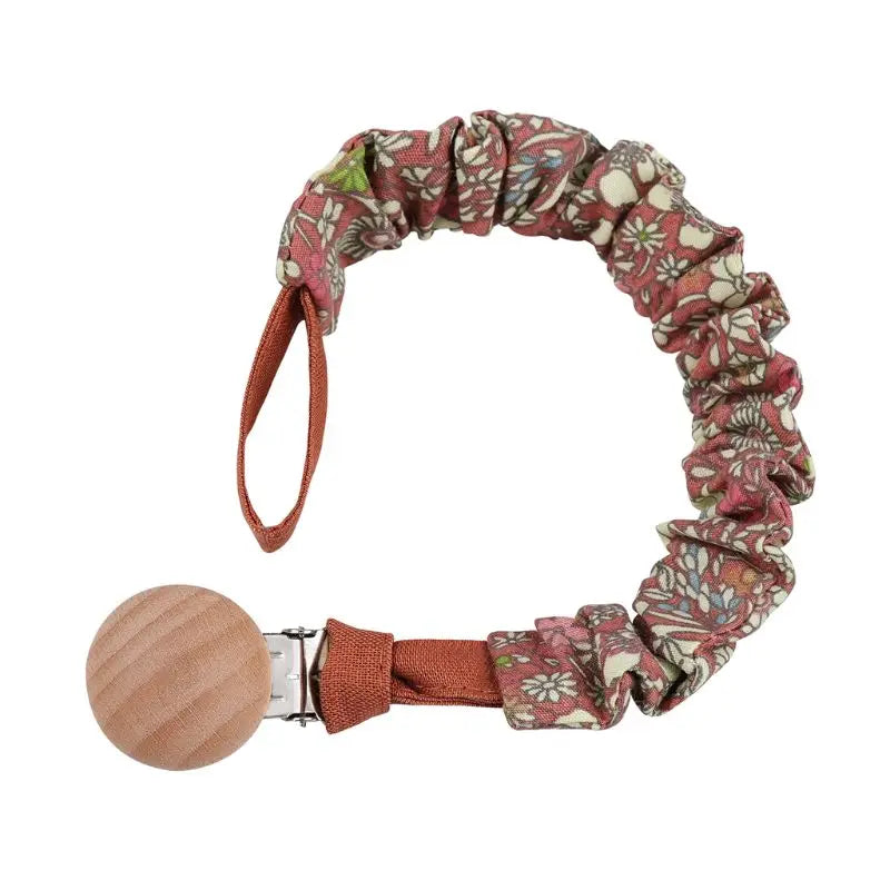 Baby Cotton Pacifier Chain Beech Wood Clip Infant Teething Toys Holder For Nipples Teether