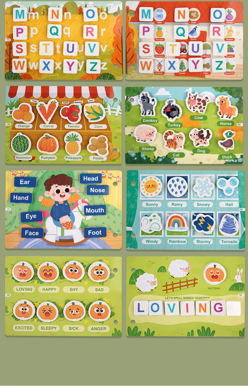 Montessori Baby Busy book My First Quiet Book Paste Early Learning Education Ty Children Toy Matching Game for Babies 2 3 Years