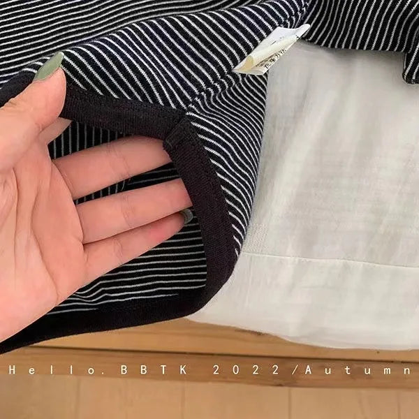 Children's Spring Autumn Long Sleeved T-shirt Boys Girls Korean Striped Children's Bottoming Shirt Baby Simple Top