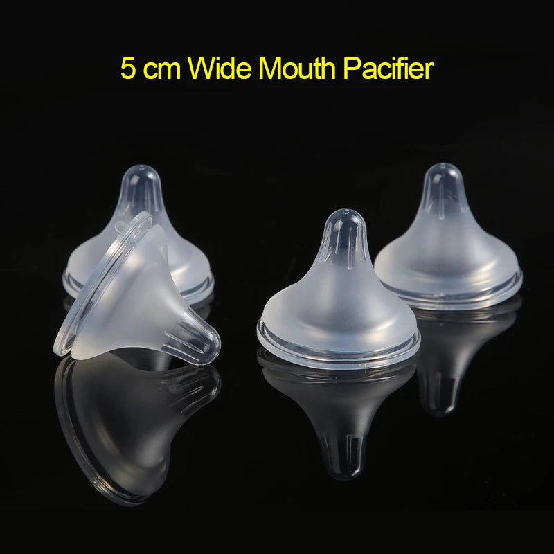 5cm Baby Silicone Wide Mouth Nipples Pacifier 100% Bpa Free Liquid Silicone Wide Neck Bottle Nipple Pacifiers Anti-Colic Hole