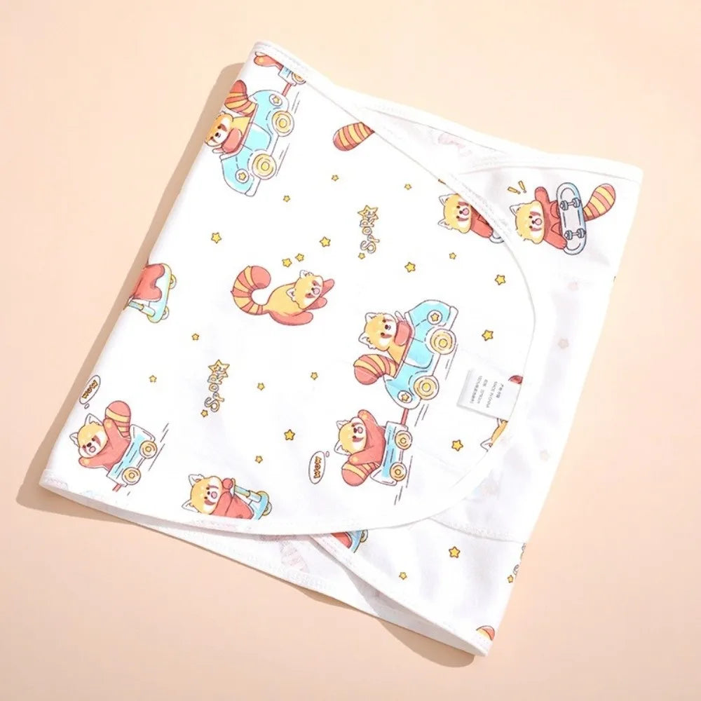 Comfortable Anti-startle Baby Sleeping Bag Cotton Single Layer Baby Swaddle Blanket Cartoon Newborn Sleep Bag Wrap