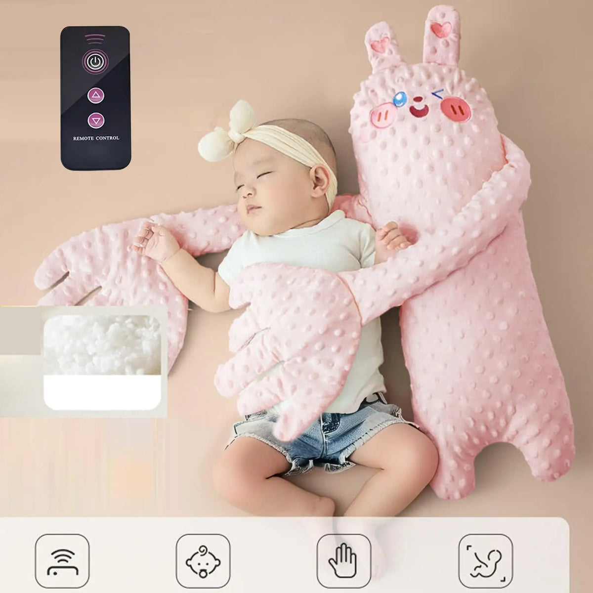 Remote Control Electric Baby Sleep Toy Baby Sleep Aid Companion Cartoon Patting Patter Cartoon Baby Sleep Aid Soother Pillow