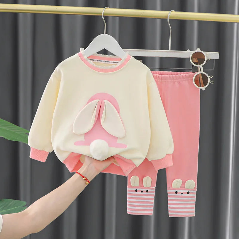 New Spring Autumn Baby Clothes Suit Children Girls Fashion T-Shirt Pants 2Pcs/Set Infant Outfits Toddler Costume Kids Tracksuits