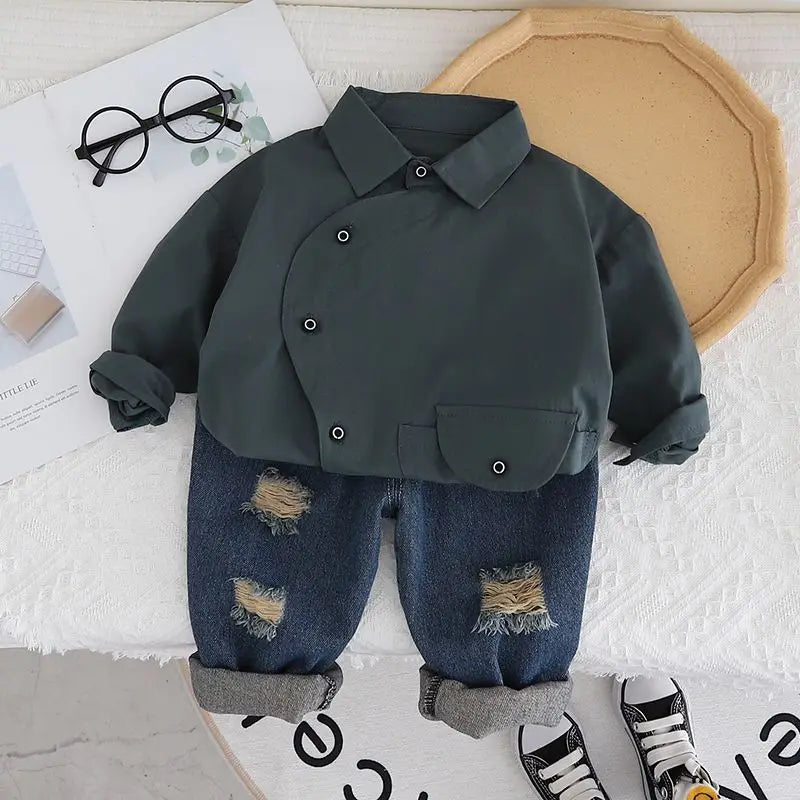 0-6 Yrs Boys Autumn Clothing Set 2026 New Baby Casual Fashion Handsome Children's Boy Spring Autumn 2pcs Outfit Clothes
