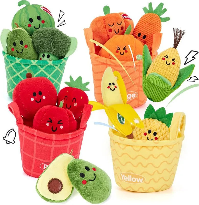 Baby Sensory Toys My First Fruit Vegetable Color Sorting Play Food with Crinkle Rattle Baby Toys Montessori Toys for Toddler