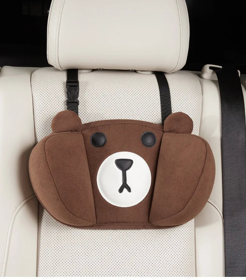 1Set Car Cute Cartoon Pillow Car Mounted Child Sleeping Pillow Car Removable Comfortable Breathable Headrest Lumbar Support
