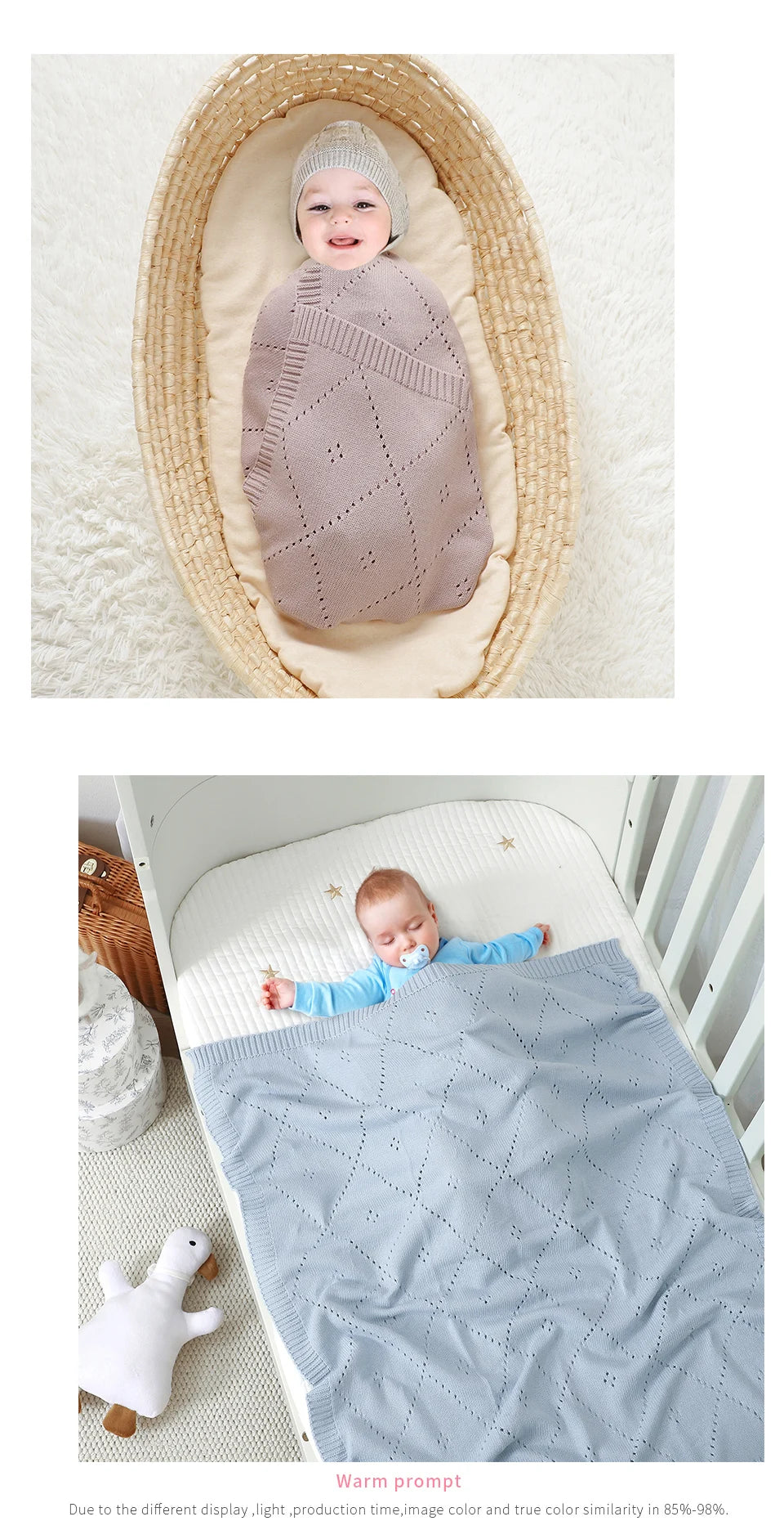 90*70cm Cotton Baby Blankets Knit Newborn Boys Girls Sleeping Covers Stuff for Stroller Bed Best Comfort Infant Toddler Cellular